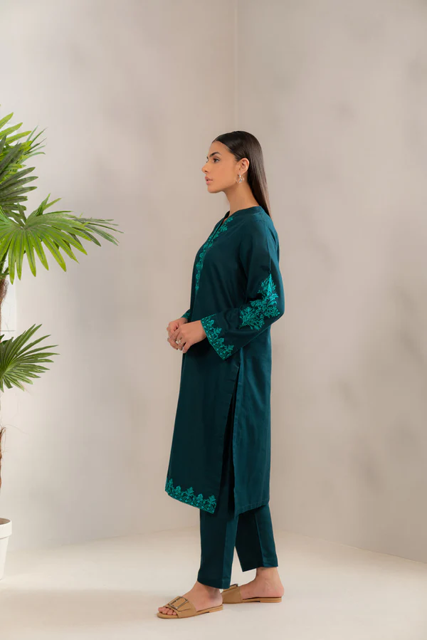 Arzu 2Pc Embroidered Khaddar Outfit - Image 3