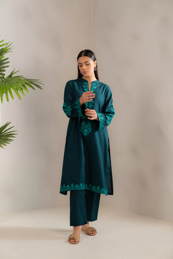 Arzu 2Pc Embroidered Khaddar Outfit - Image 6