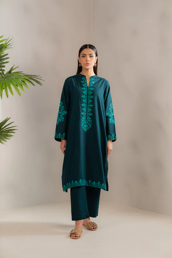 Arzu 2Pc Embroidered Khaddar Outfit