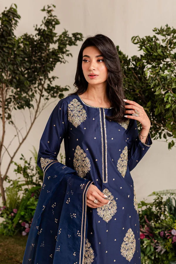 Blue Imperial – 3 Piece Stitched Embroidered Suit - Image 2
