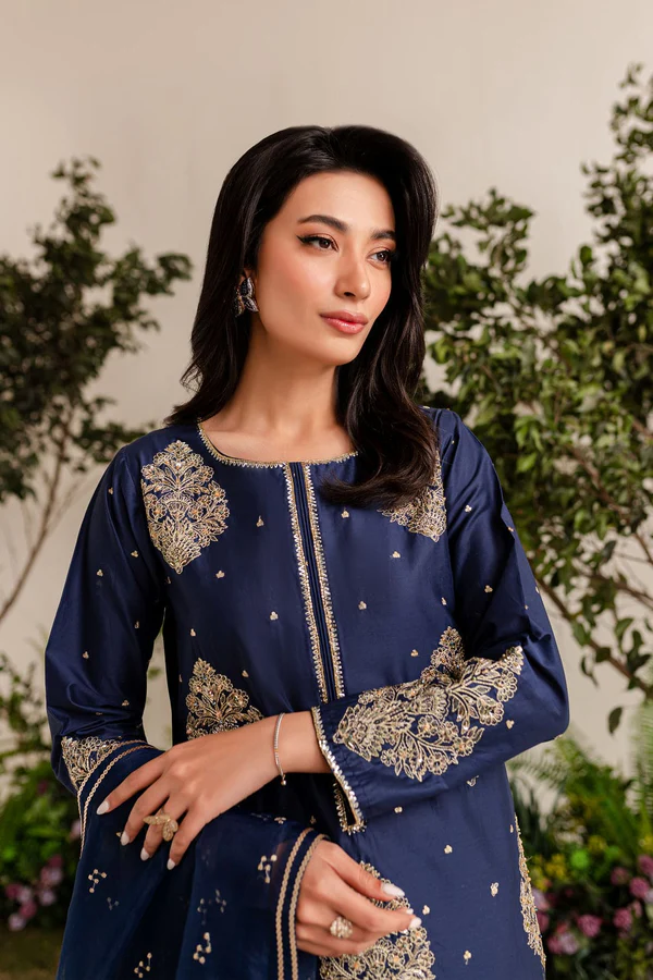Blue Imperial – 3 Piece Stitched Embroidered Suit - Image 3