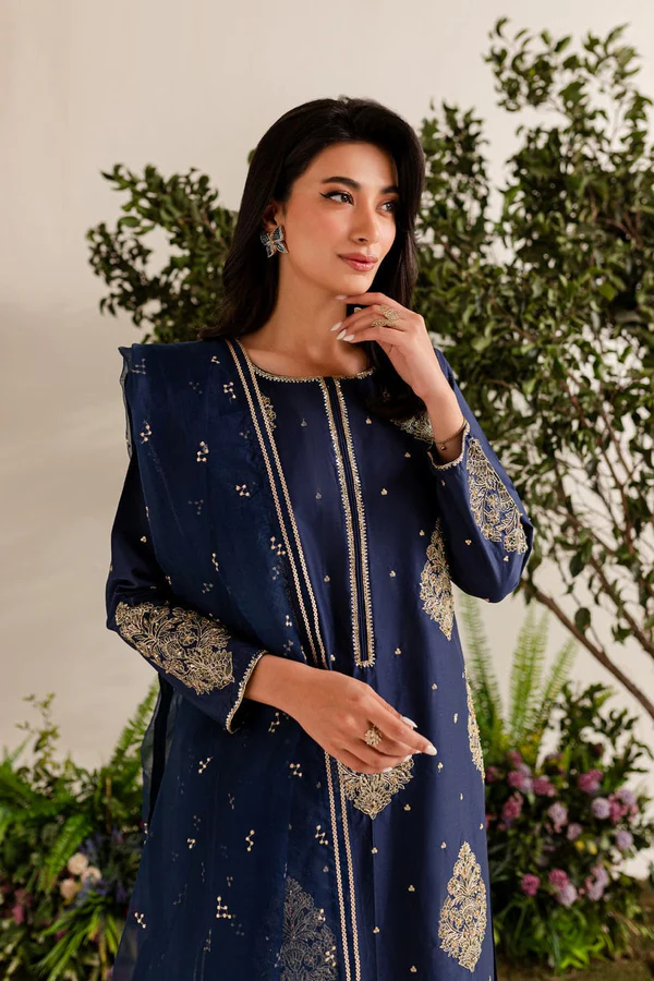 Blue Imperial – 3 Piece Stitched Embroidered Suit - Image 4