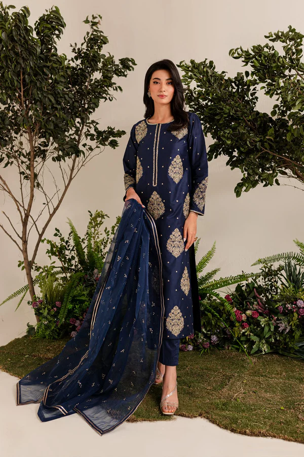 Blue Imperial – 3 Piece Stitched Embroidered Suit - Image 5