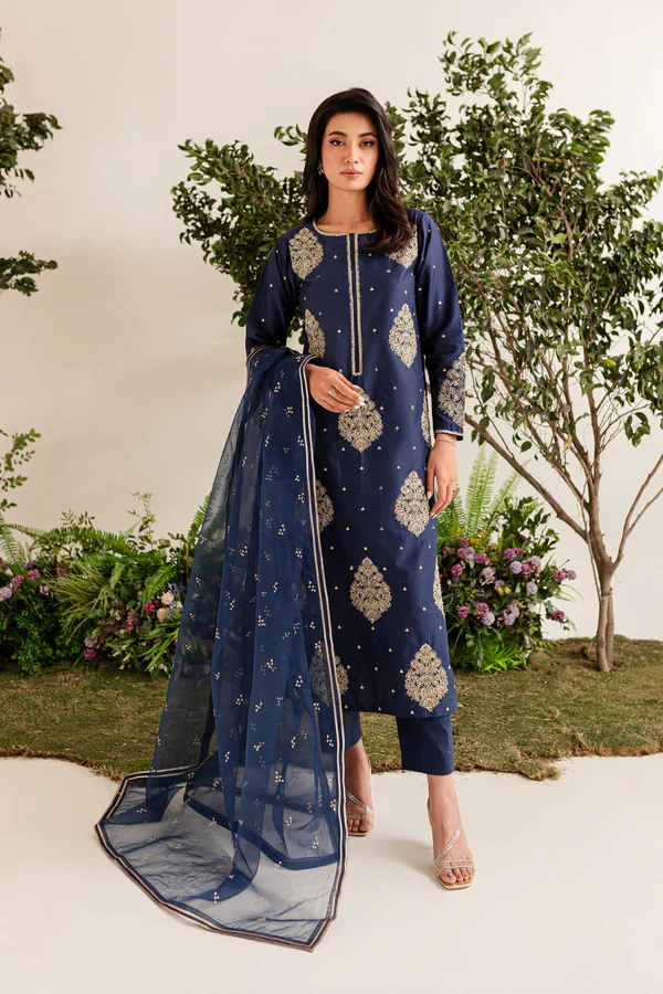 Blue Imperial – 3 Piece Stitched Embroidered Suit