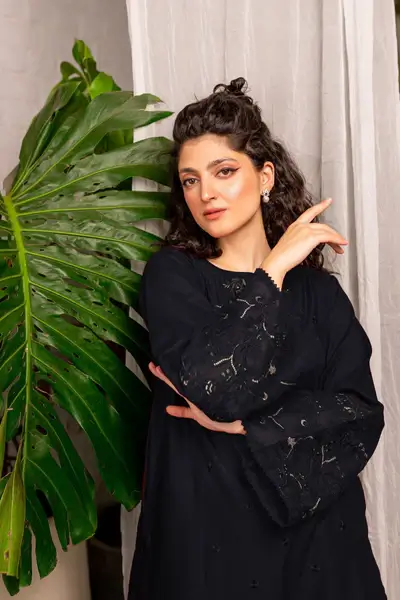 Afeefa – 2 Piece Black Elegant Embroidered Suit - Image 12