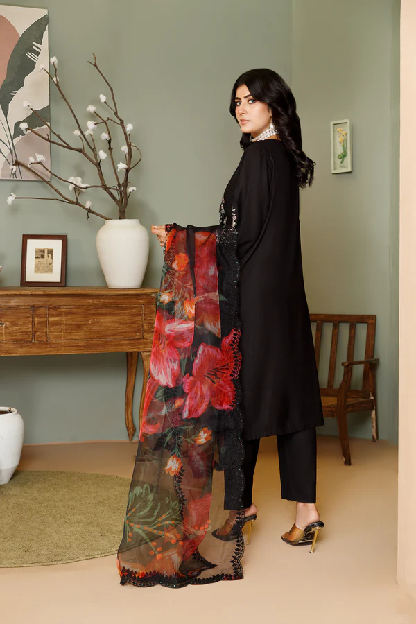 Chicken Kari 3Pc Embroidered Luxury Peach Outfit - Image 8