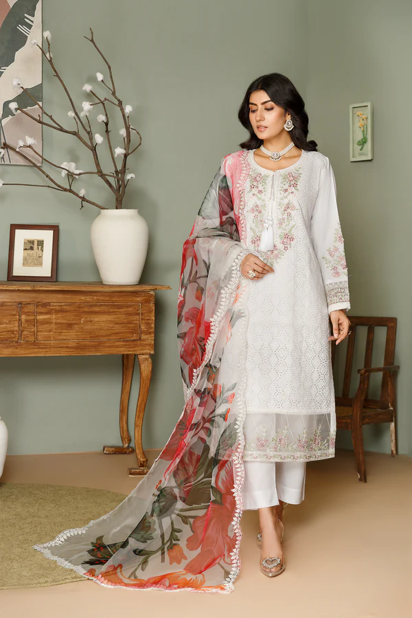 Chicken Kari 3Pc Embroidered Luxury Peach Outfit