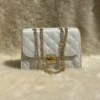 Cross body bag with golden chain.(White)
