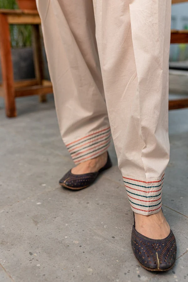 Crystal White – 2 Piece Stitched Embroidered Lawn Suit - Image 2