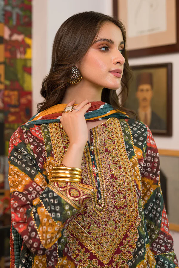 Hania 3Pc Embroidered Neckline - Image 5