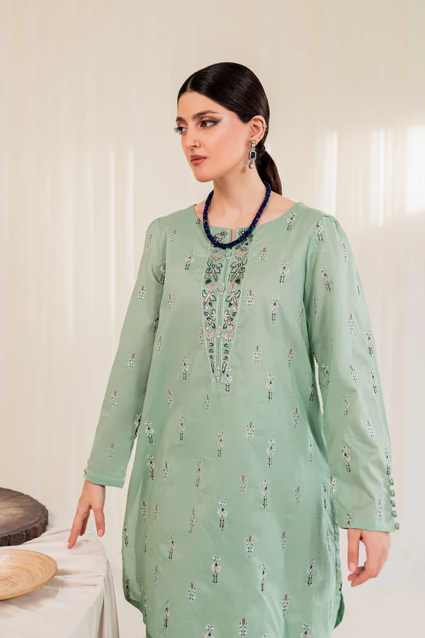 James Allen 2Pc Embroidered Stitched Lawn Outfit - Image 2