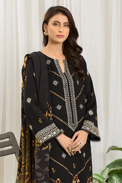 Mehak – 3 Piece Stitched Embroidered Winter Suit - Image 3