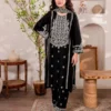 Monochrome 3Pc Luxury Winter Embroidered Outfit