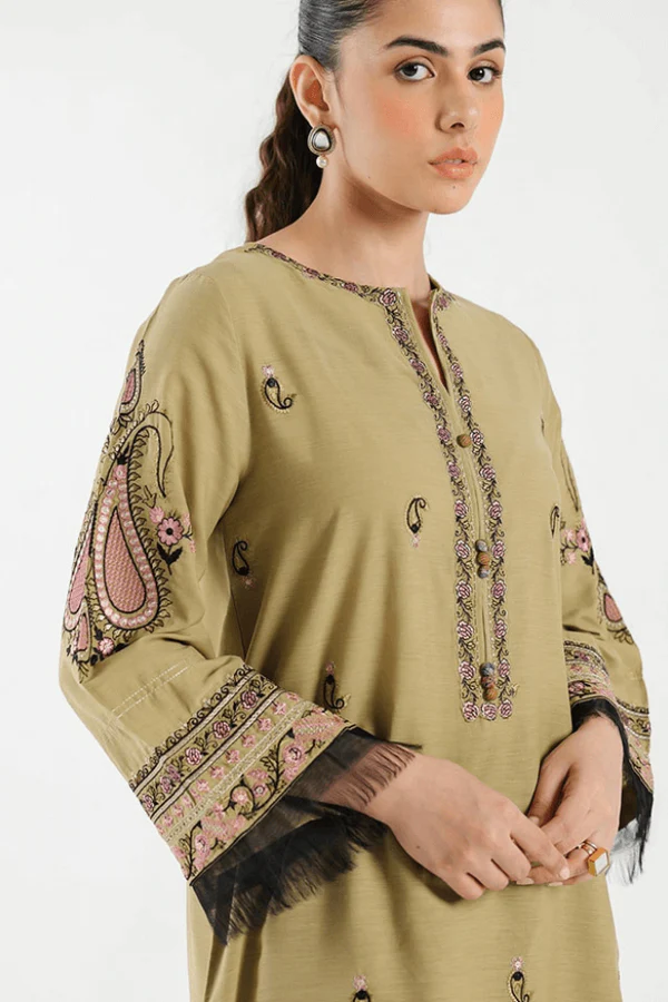 Pista Gold – 2 Piece Embroidered Kurta Suit - Image 2