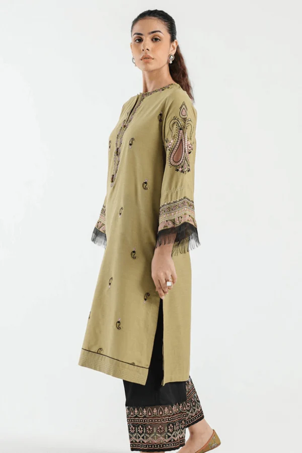 Pista Gold – 2 Piece Embroidered Kurta Suit - Image 3