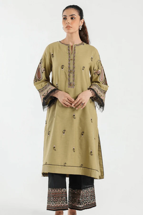 Pista Gold – 2 Piece Embroidered Kurta Suit