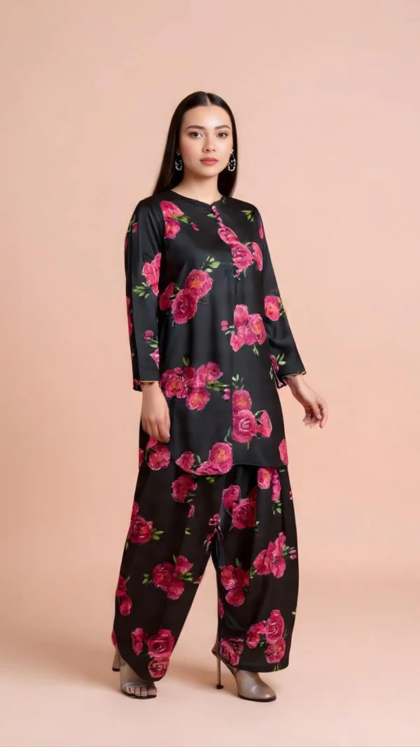 Royal Bloom – 3 Piece Printed Kurti Ensemble