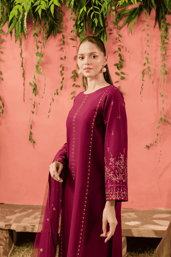 Sereia 3Pc Luxury Embroidered Lawn Ensemble - Image 7
