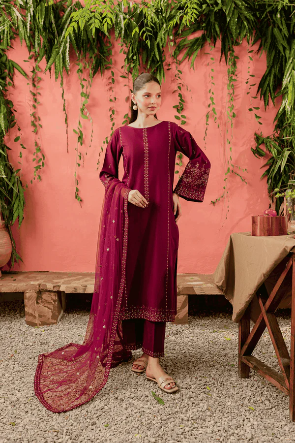 Sereia 3Pc Luxury Embroidered Lawn Ensemble - Image 6