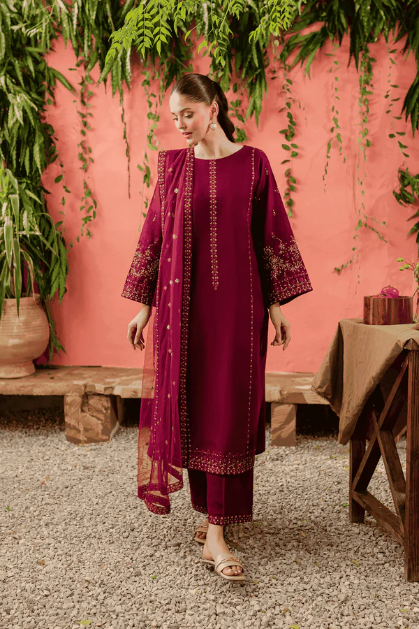 Sereia 3Pc Luxury Embroidered Lawn Ensemble