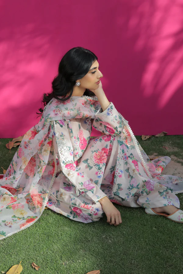 Sheeza 3Pc Luxury Printed & Embroidered Lawn Ensemble - Image 3