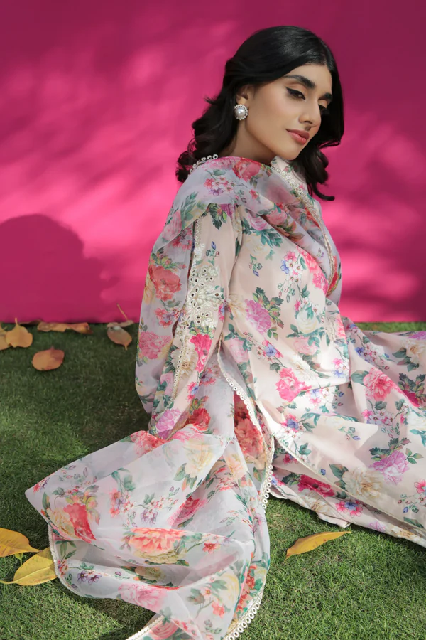 Sheeza 3Pc Luxury Printed & Embroidered Lawn Ensemble - Image 2